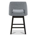 thumbnail image 3 of CHITA 26 in Swivel Counter Bar Stools Set of 2 with Open Contoured Back&Wood Legs, Fabric in Gray, 3 of 8