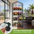 thumbnail image 4 of CONCETTA 4-Tier Mini & Portable Greenhouse with Wheels, Rust-Resistant Steel Frame, PVC Cover for Indoor or Outdoor Gardening, Clear, 4 of 11