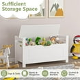 thumbnail image 2 of Demi Bonn 35" Storage Bench with Cushion, Lift-Top Toy Storage Organizer Trunk with 2 Safety Hinges, Wood Storage Box Chest for Bedroom, Entryway, Living Room, White, 2 of 9