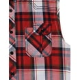 thumbnail image 3 of Ma Croix Mens Plaid Sleeveless Button Shirt Flannel Pattern, 3 of 5