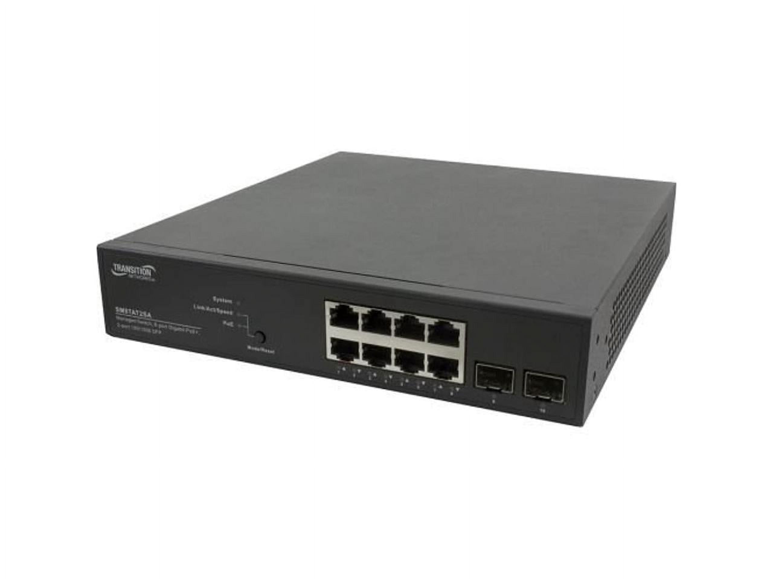 Transition Networks 8-Port Smart Managed PoE+ Switch w/ 2 SFP Slots