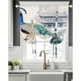 thumbnail image 5 of Elegant Peacock Tie Up Curtains for Window, Thermal Insulated Balloon Shade Adjustable Rod Pocket Curtains Valance Panels for Kitchen Bathroom Cafe 52 x 63 Vintage Attic Magnificent Feathers, 5 of 6