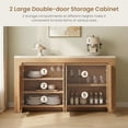 thumbnail image 4 of Aunfebrco Sideboard Buffet Cabinet with Storage and 4 Doors, Modern Kitchen Storage Cabinet with Faux Marble Top, Large Coffee Bar Cabinet for Living Room Dining Room, Natural Oak, 4 of 8