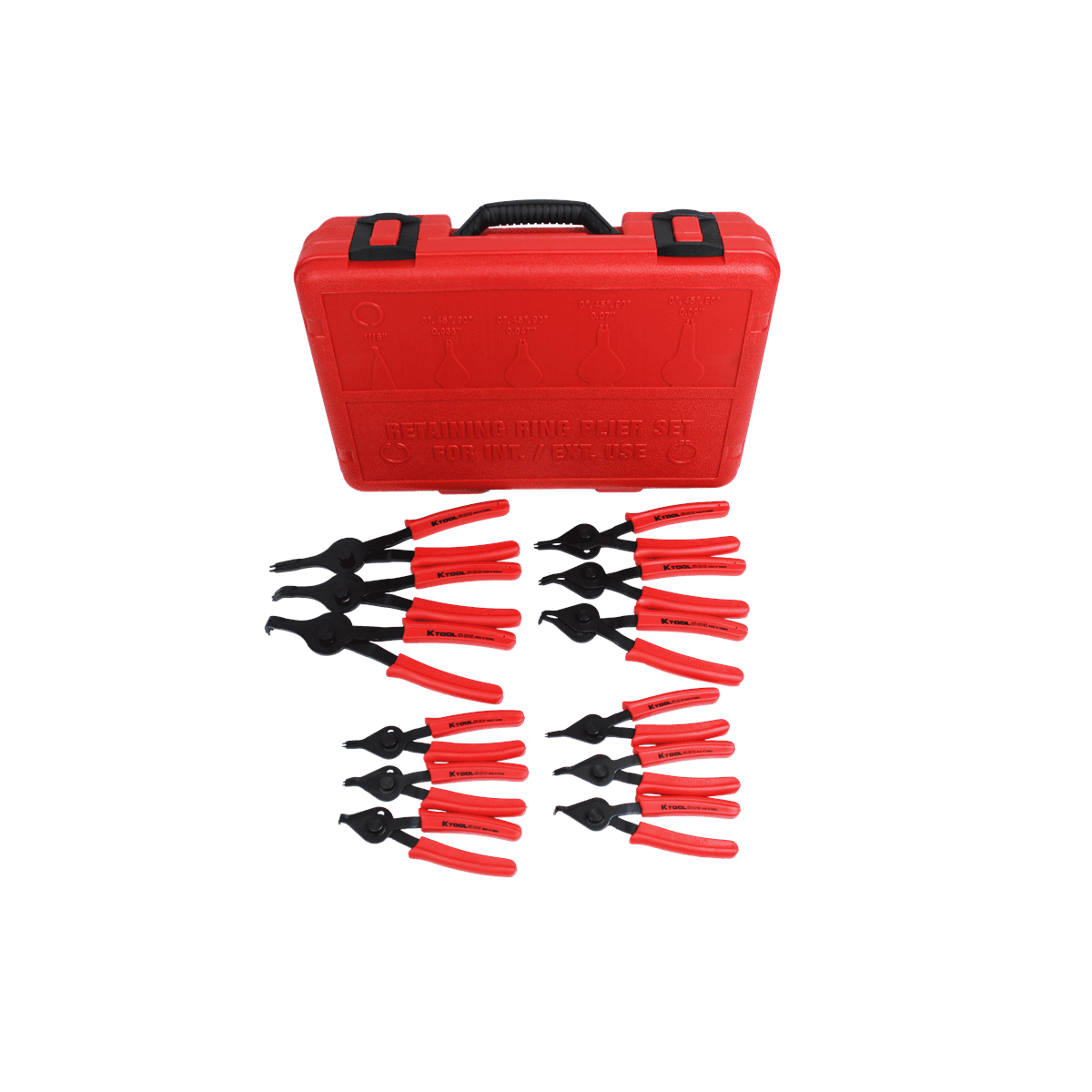 K-Tool 55112 12-pc Reversible Snap Ring Plier Set