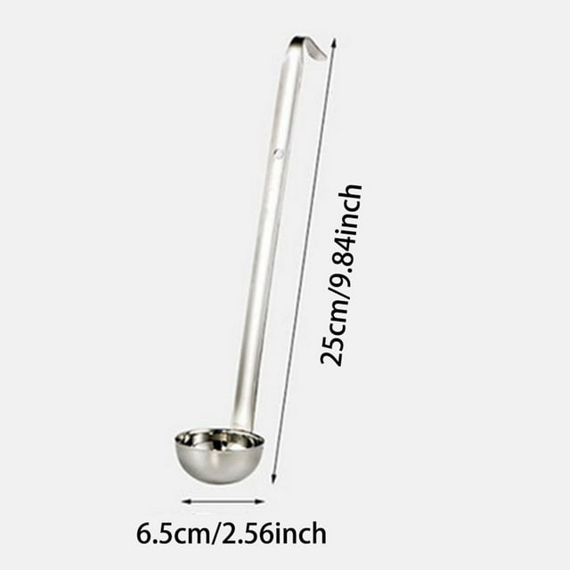 JJKBVCLO Stainless Steel Soup Proof Soup With Ergonomic Handle With Hook End Metal Soup Spoon For Cooking Sauces,Stainless Steel Kitchen Tableware,Convenient To Be Hung Inside The Pot