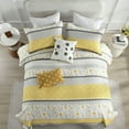 thumbnail image 3 of DUOHONG King Quilt Set 100% Cotton Farmhouse Lightweight Bedding Set, Yellow/Grey/White, 106"W x 98"L, 3 of 7