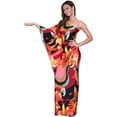 thumbnail image 1 of KOH KOH Long Sexy One Shoulder Flower Print Hawaiian Summer Spring Cocktail Party Full Length Tall Flowy Sundress Maxi Dress Gown For Women Pink & Multi Color XXXX-Large US 26-28 NT169_A002, 1 of 6