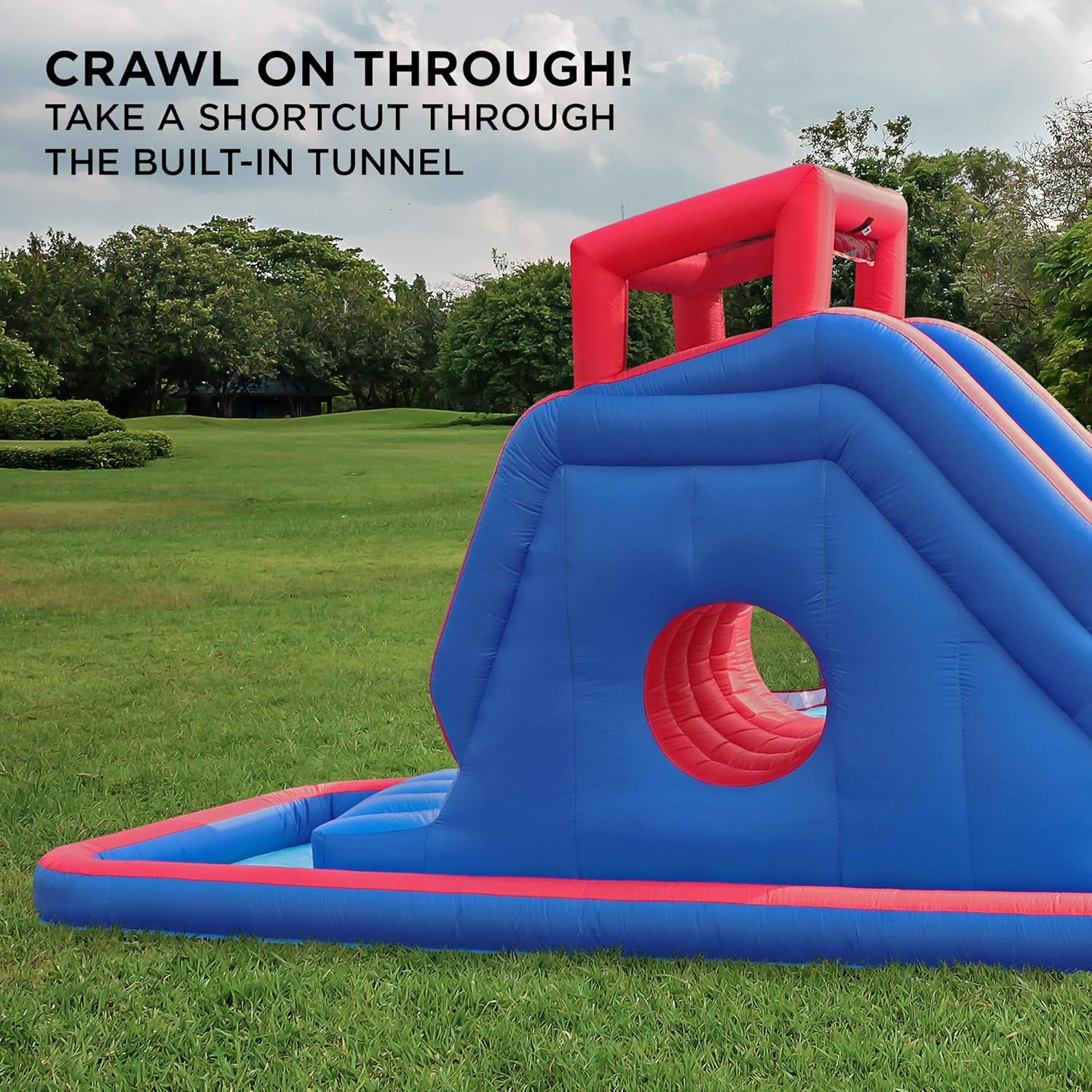 Sunny & Fun Fun Water Slide with Bounce and Pool for Backyard Water Play
