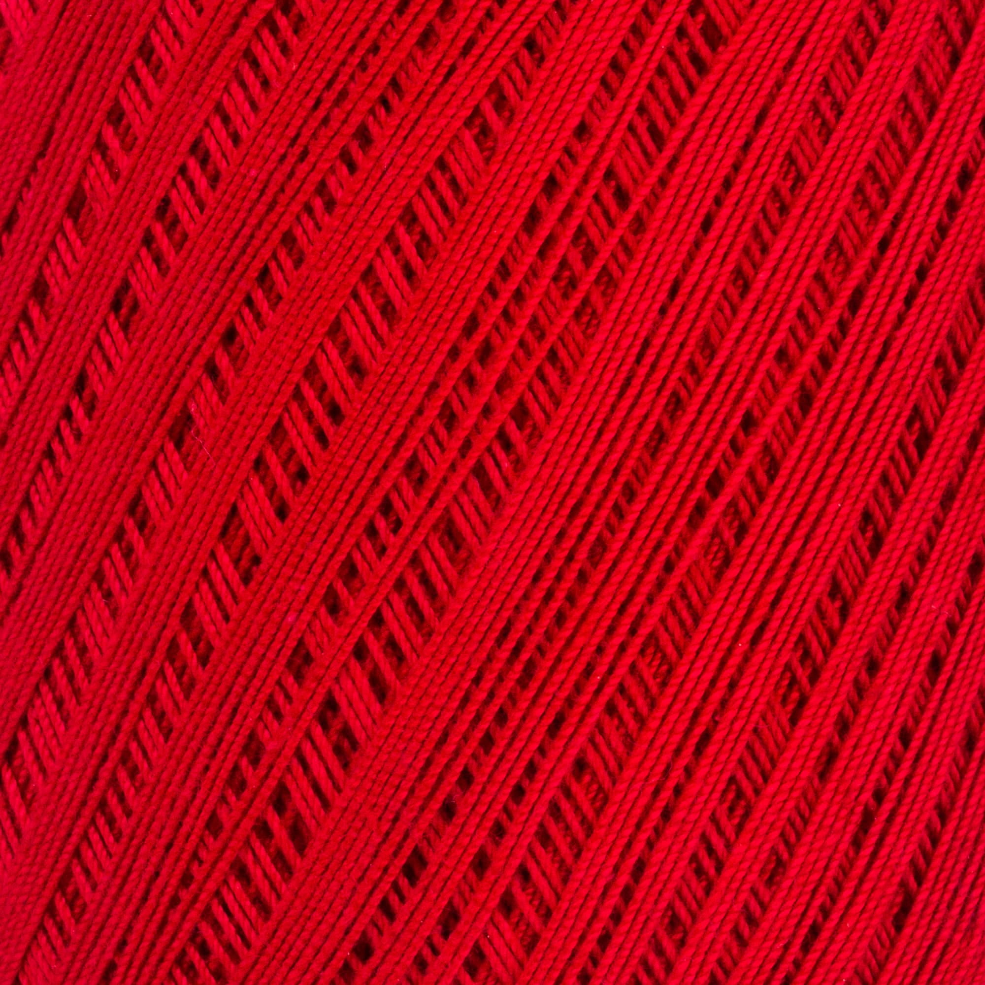 Loops & Threads Cotton Crochet Thread - Thread for Knitting, Crochet, Weaving, Arts & Crafts - Red, Bulk 12 Pack