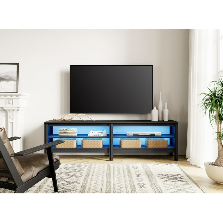 Farmhouse TV Stand for 75 inch TV Wood TV Console Entertainment