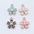 thumbnail image 4 of K-KED 100 Pcs Multicolor Alloy Enamel Flower Charms Pendant 15x12MM Diy Making D20260-Blue, 4 of 8