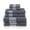 Gray, variant on Larissa 100% Combed Cotton 550 GSM Checkered Border 6-Piece Towel Set, 2 Face, 2 Hand, and 2 Bath Coral