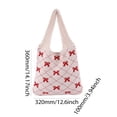 thumbnail image 2 of Bolso de compras de ganchillo para mujer bolso de punto estético de Color contrastante bolso diario para mujer, 2 of 9
