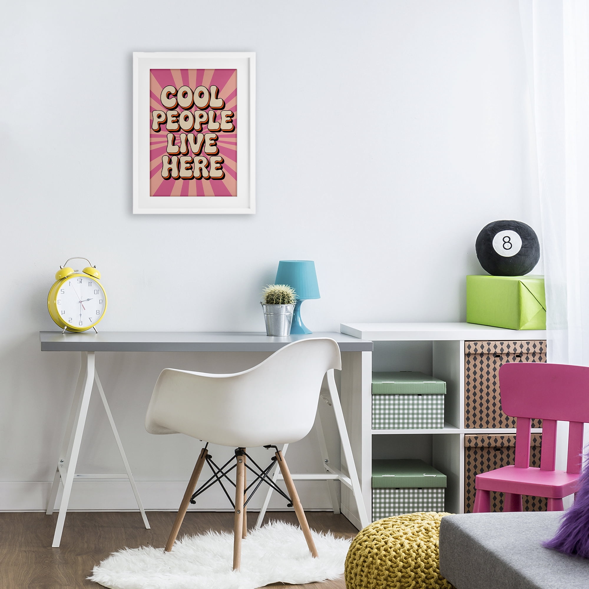 Stupell Industries Groovy Cool People Live Here White Framed Print Under Glass, design by Andreas Magnusson