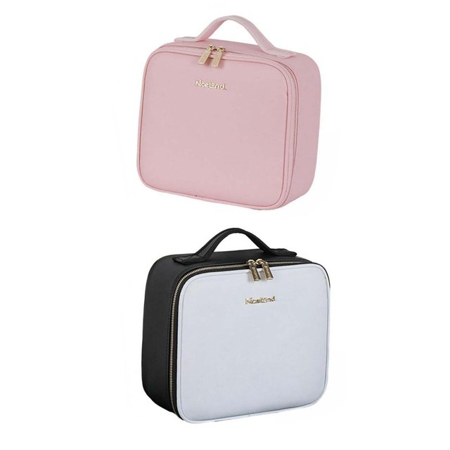 2 estuches de maquillaje con divisores ajustables de espejo para mujeres y niñas