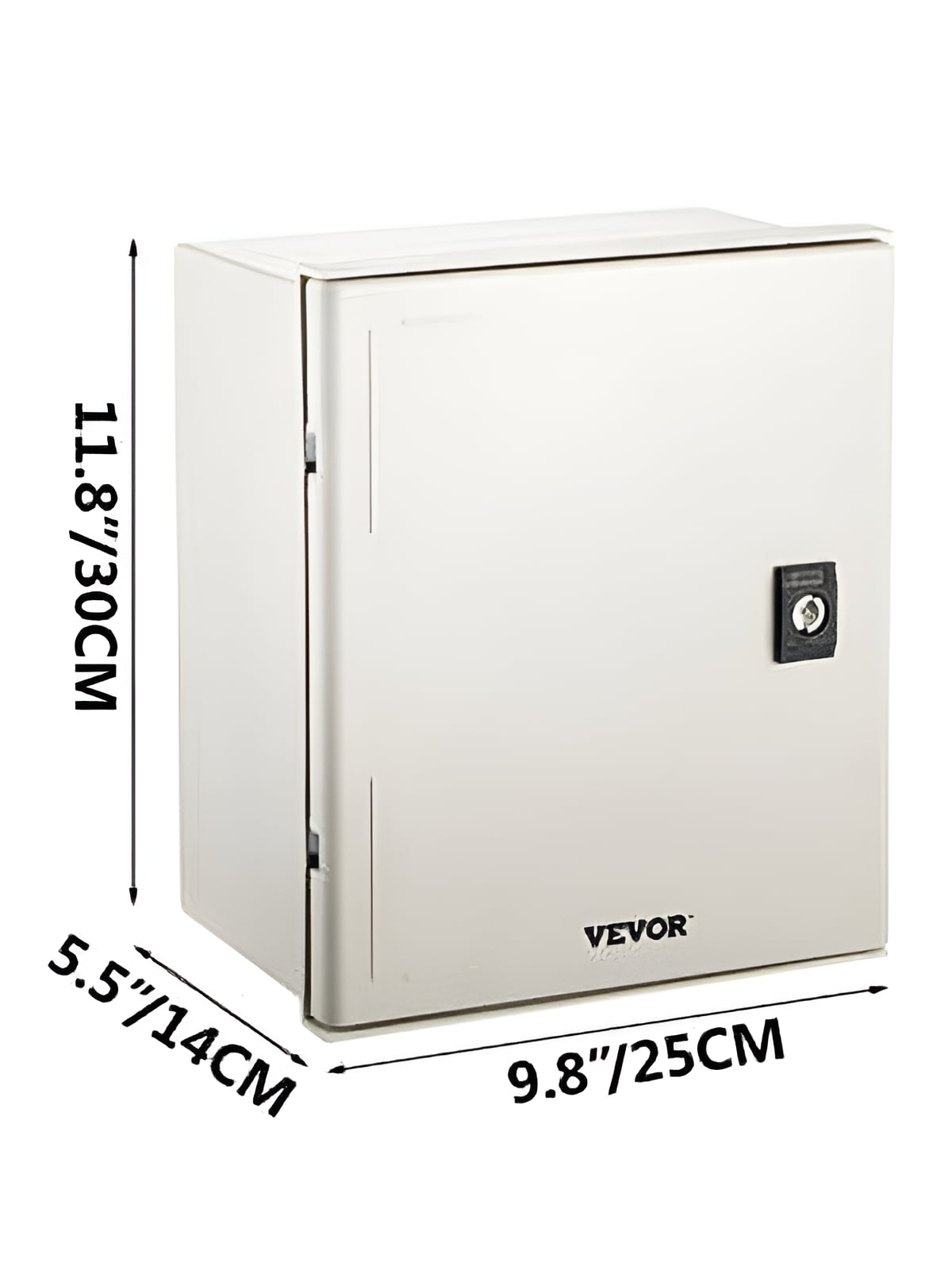 VEVOR Fiberglass Enclosure 11.8 x 9.8 x 5.5" Electrical Enclosure Box NEMA 3X Electronic Equipment Enclosure Box IP65 Weatherproof Wall-Mounted Electrical Enclosure With Hinges & Quarter-Turn Latches