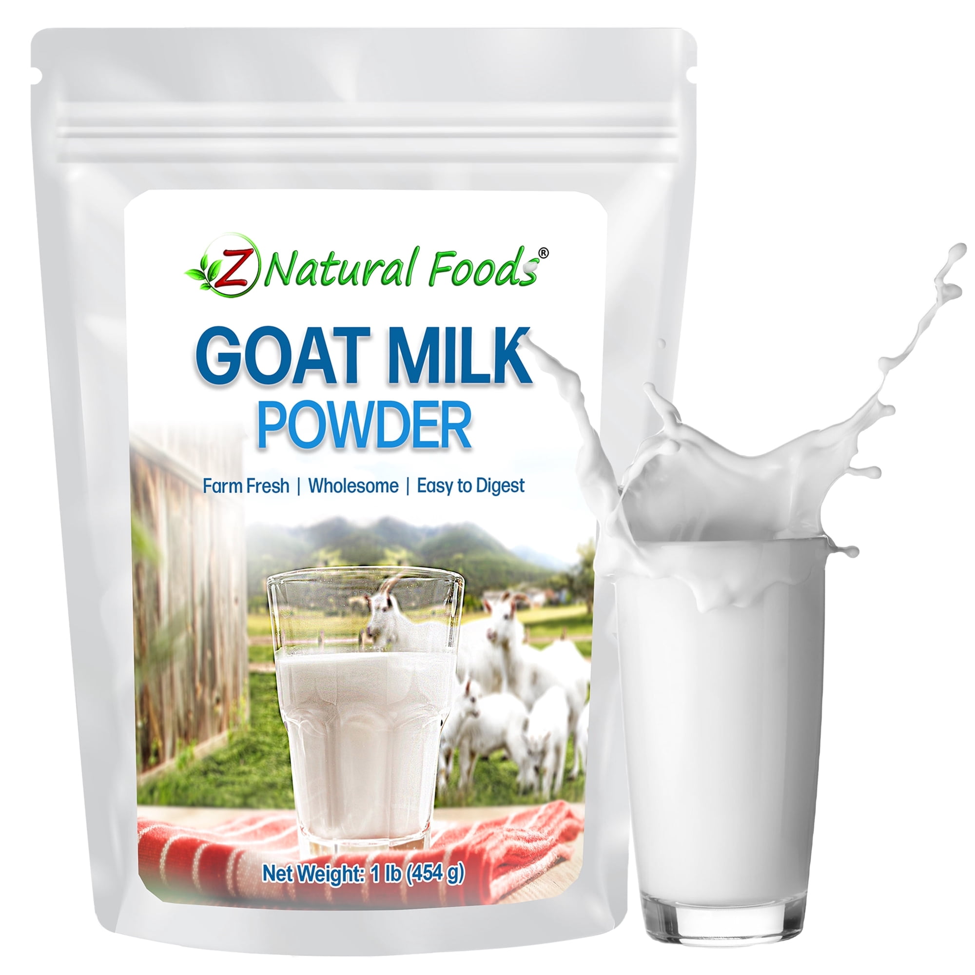 Z Natural Foods Goat Milk Powder - Pure Netherlands Full Cream Milk, Powdered Goat Milk, Highly Nutritious, Easy Digestion - Whole Goats Milk for Adults for Smoothies, Cooking, Baking, 1 lb