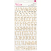 American Crafts Thickers Solid Gold Foil Foam Alpha Paper Stickers, 147 Piece