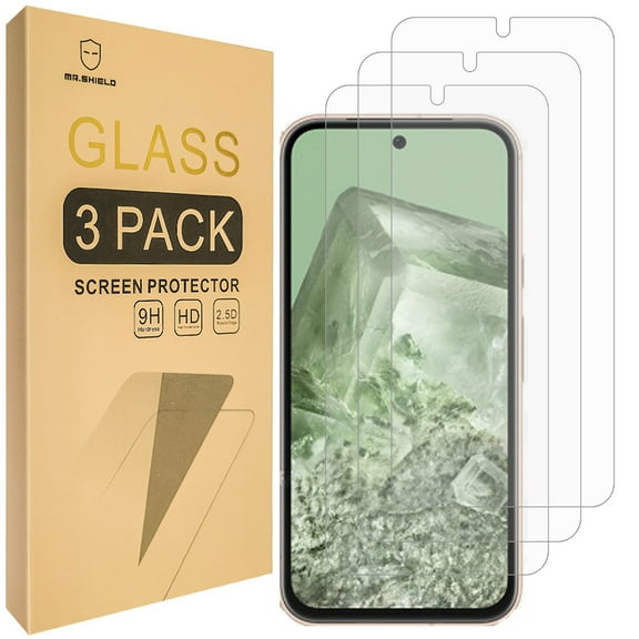 Mr.Shield [3-Pack] Screen Protector For Google Pixel 8a [Tempered Glass] [Japan Glass with 9H Hardness] Screen Protector
