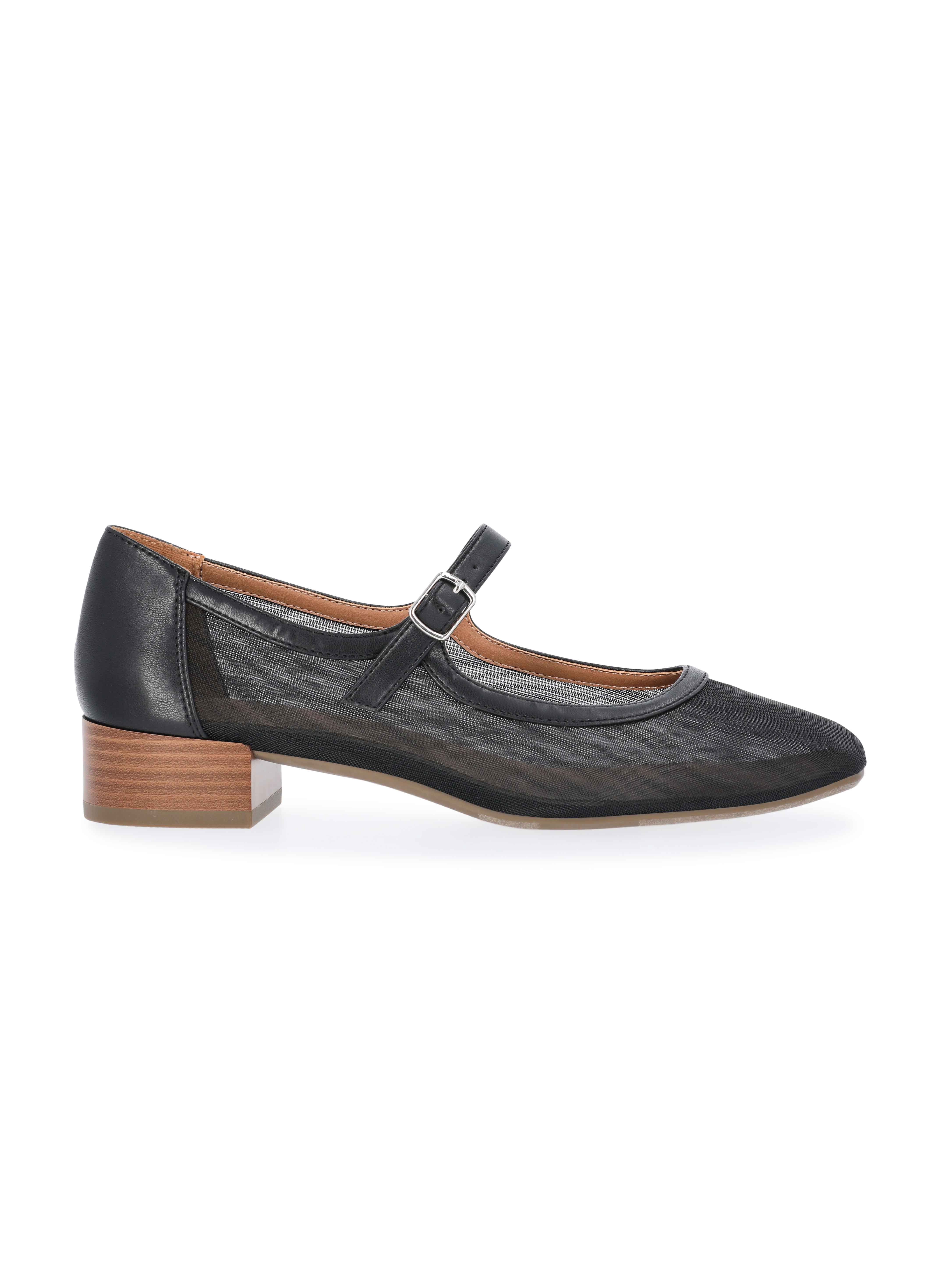 Free Assembly Women's Mesh Block Heel Mary Jane Shoes