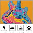 thumbnail image 5 of Guitar Rug, Music Theme Pop Art Abstract Area Rug, Rock and Roll Rugs, Colorful Musician Carpet, Guitar Home Decor 5x8ft, 5 of 6