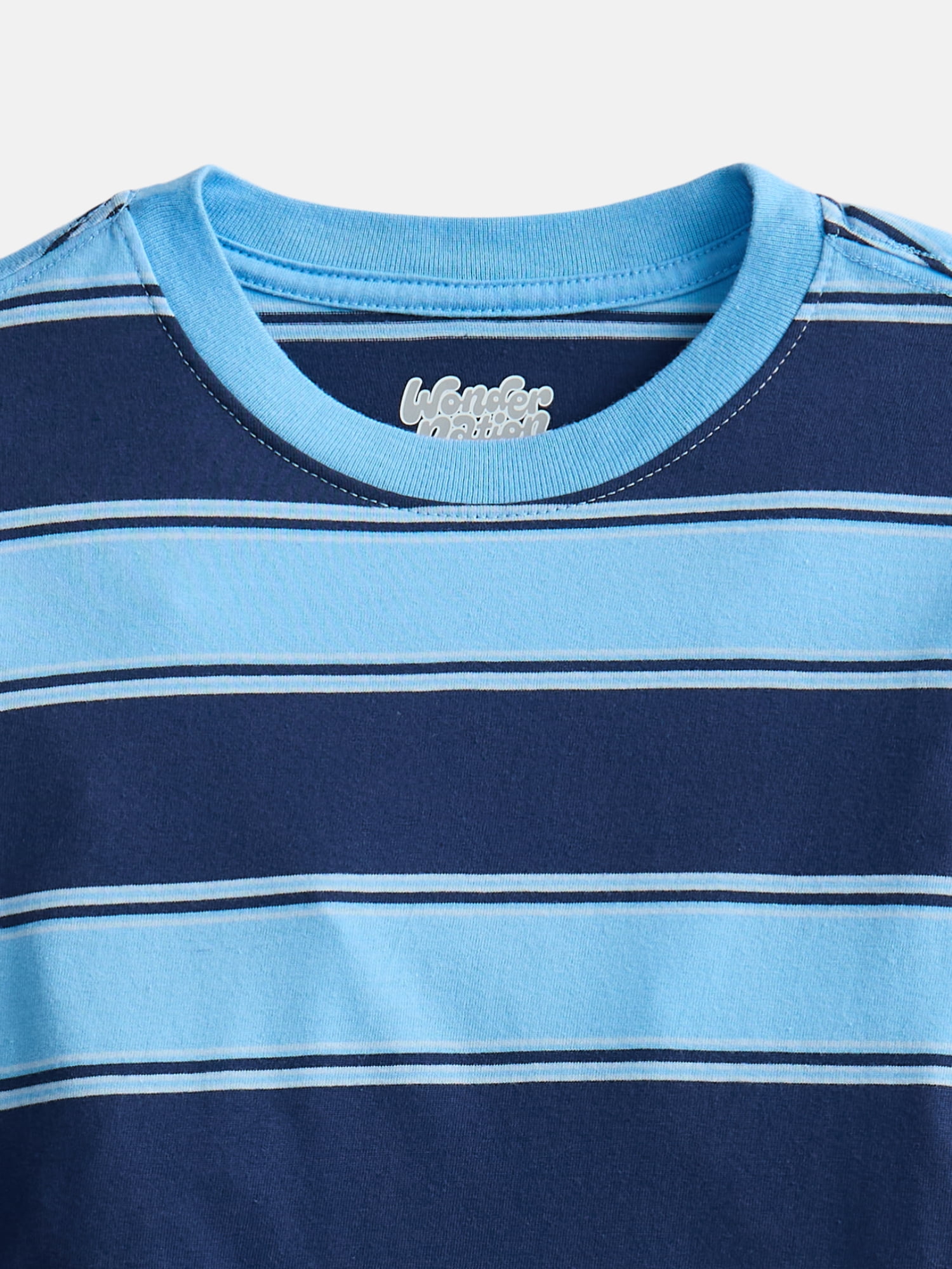 Wonder Nation Boys Striped Tee with Long Sleeves, Sizes 4-18