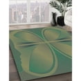 thumbnail image 3 of Ahgly Company Machine Washable Indoor Round Transitional Green Area Rugs, 5' Round, 3 of 7