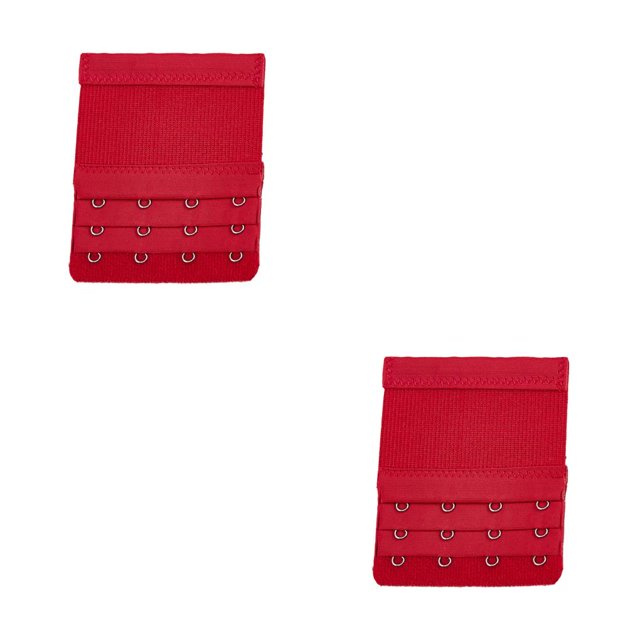Thinsony Extension Strap Bra Extenders 3 Rows 4 Hooks Accessories Stretch Tight Replacement Gadgets Intimates Underwear wine red 2Set