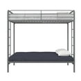 DHP Sammie Twin over Futon Metal Bunk Bed, Silver