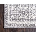 thumbnail image 6 of Unique Loom Cavalli Rosso Rug Gray/Ivory 2' 7" x 10' Runner Border Comfort Perfect For Bathroom Hallway Mud Room Laundry Room, 6 of 8