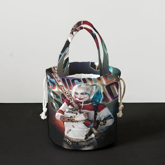 Harley Quinn Hand Drawstring Bag-Rice Grain Suede