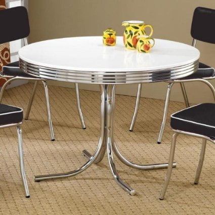 Coaster Retro Round Dining Kitchen, Wayfair White Round Kitchen Table And Chairs