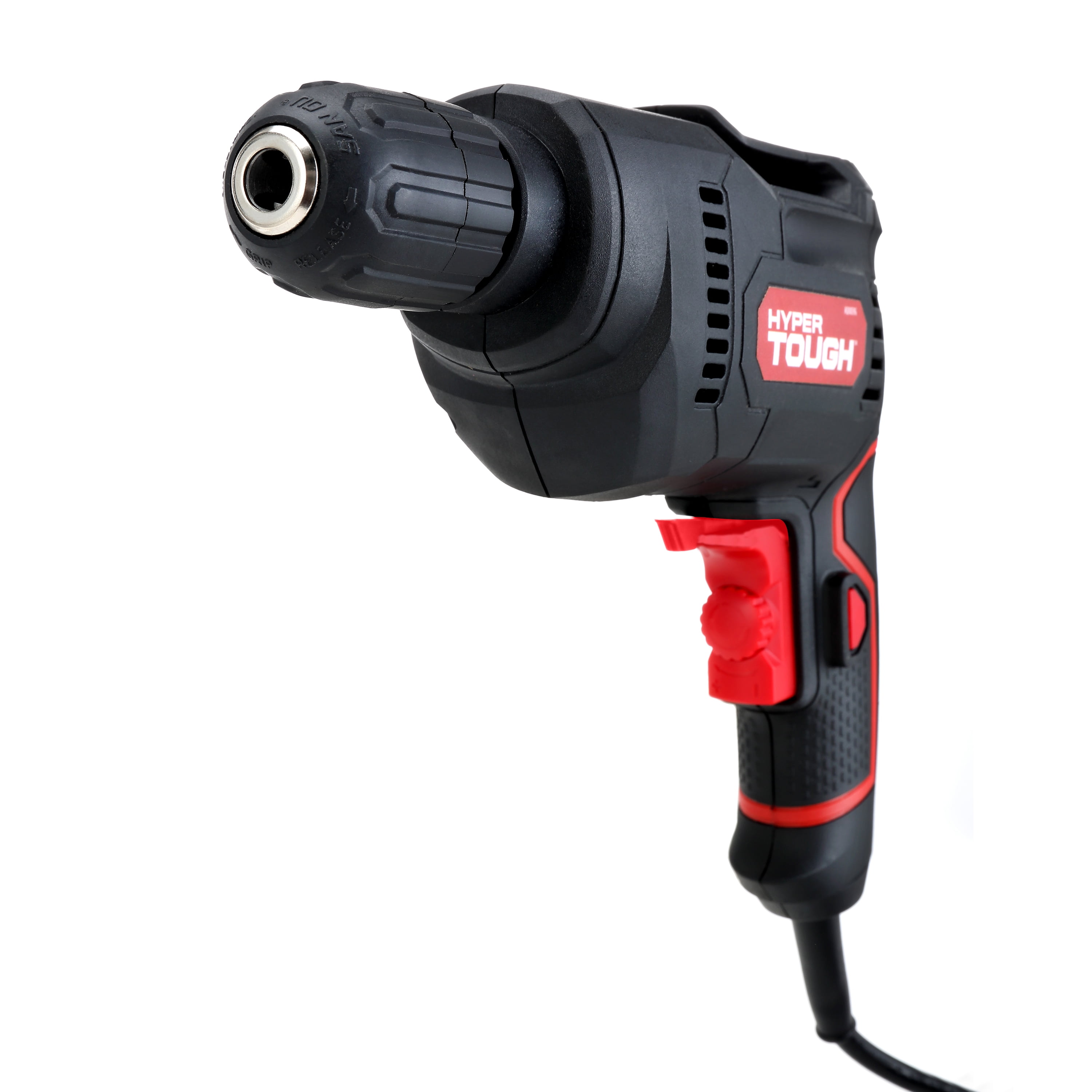 Hyper Tough 5 Amp Corded Drill, 3/8 inch Keyless Chuck, Variable Speed, Lock-on Feature & Belt Clip