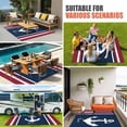 thumbnail image 3 of Navy Blue Red Stripe Outdoor Rug 3x5 Ft, Non Slip Washable Area Rug, Coastal Nautical Anchor Farmhouse Patio Rugs Carpet Runner, Large Floor Mat for Indoor/Outdoor Deck Porch Camping, 3 of 8