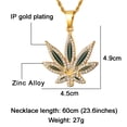 thumbnail image 4 of FEEL STYLE Male Cubic Zircon Plated Maple Leaves Pendant Necklace for Men Women Stainless Steel Jewelry 26", 4 of 5