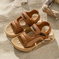 thumbnail image 2 of Godom Little Girl Sandals Casual Adjustable Double Buckle Flat Sandal Slide for Toddler Little Big Kid, 2 of 6