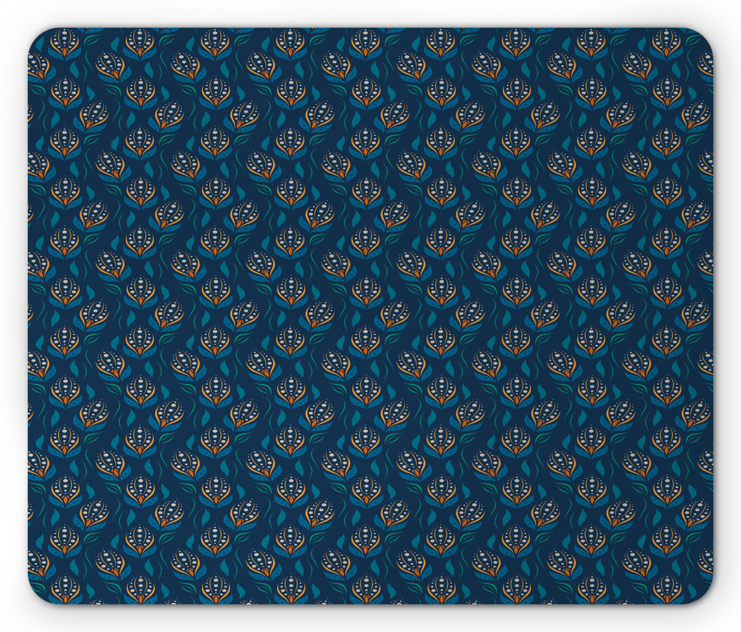 Repeat Pattern Note Pad Floral Mouse Pad, Abstract Design Flower Petals with Oriental ...