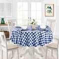 thumbnail image 4 of Home Bargains Plus Rectangle Fabric Table Runner, Country Rustic Buffalo Plaid, 70 Inch Long, Indoor Outdoor Easy Care Dining Table Runner, Checkered Cottage Gingham, Blue, 4 of 4