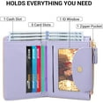 thumbnail image 2 of Small Compact Bifold Leather Wallet for Women RFID Blocking with Zipper Coin Pocket & ID Window (Bi-fold, Greem), 2 of 5