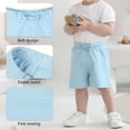 thumbnail image 5 of Ruisita 3 Pack Unisex Baby Toddler Cotton Shorts with Drawstring Baby Pull-on Solid Shorts Soft Clothes for Summer Daily, 5 of 9