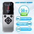 thumbnail image 2 of Grabadora de voz WearHome 64 GB con Bluetooth 3072 kbps Bit Rat, 2 of 8