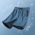thumbnail image 2 of Besolor Mens Shorts Summer Lightweight Breathable Thin Workout Running Elastic Waist Drawstring Shorts with Zipper Pockets(Medium,Dark Blue), 2 of 7