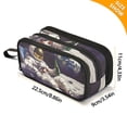 thumbnail image 4 of FORMRS Pencil Case with 3 Compartments Zipper Pouch, Elementary School Level and up, Beige Astronaut, 4 of 8
