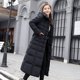 thumbnail image 1 of Chaqueta de algodón para mujer, chaqueta de algodón ajustada hasta la rodilla, cuello de cuero de color, chaqueta de algodón con plumón, 1 of 6