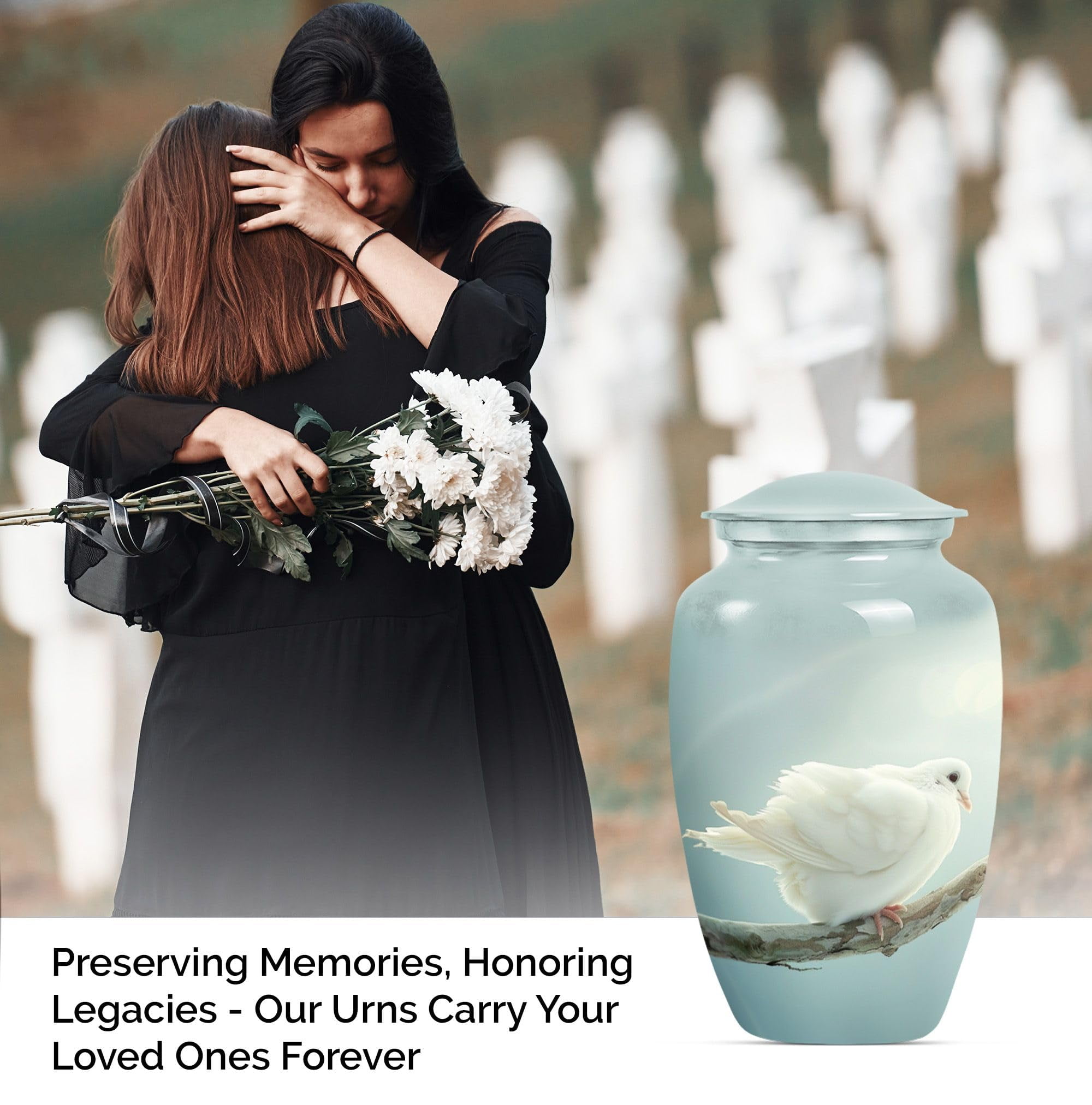 SUBSH Dove Urn, Urn for Human Ashes, 10 Inch Urn, Funeral Urns for Ashes, Large Urns for Human Ashes, Pet Urns, Cremation Urns, Urns for Ashes Adult Male, Urns for Human Ashes