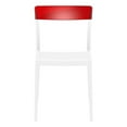 thumbnail image 3 of Pemberly Row Patio Indoor/Outdoor Dining Chair in White Transparent Red, 3 of 8