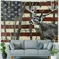 thumbnail image 4 of BCIIG  American Flag Deer Tapestry, Western Black and White Country Hunting Tapestry Wall Hanging for Men Bedroom Room, Rustic Camo Tapestries Poster Blanket College Dorm Home Decor,USA Camo Tapestry, 4 of 6