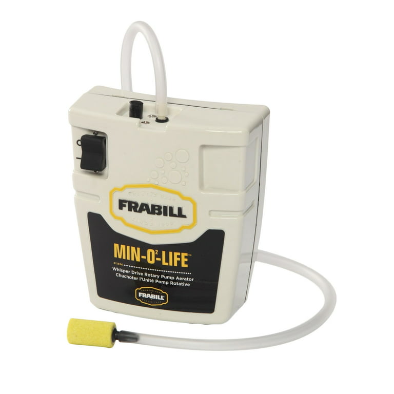 Frabill Fishing Whisper Quiet Portable Aeration System for Bait Buckets,  Small, White 