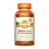 Sundown Omega 3 6 9, With Flax, Fish and Borage Oils, Supports Heart and Circulatory Health, 200 Softgels (Packaging May Vary)