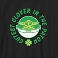thumbnail image 2 of Boy's Star Wars: The Mandalorian St. Patrick's Day Grogu Cutest Clover in the Patch  Graphic Tee Black X Large, 2 of 5